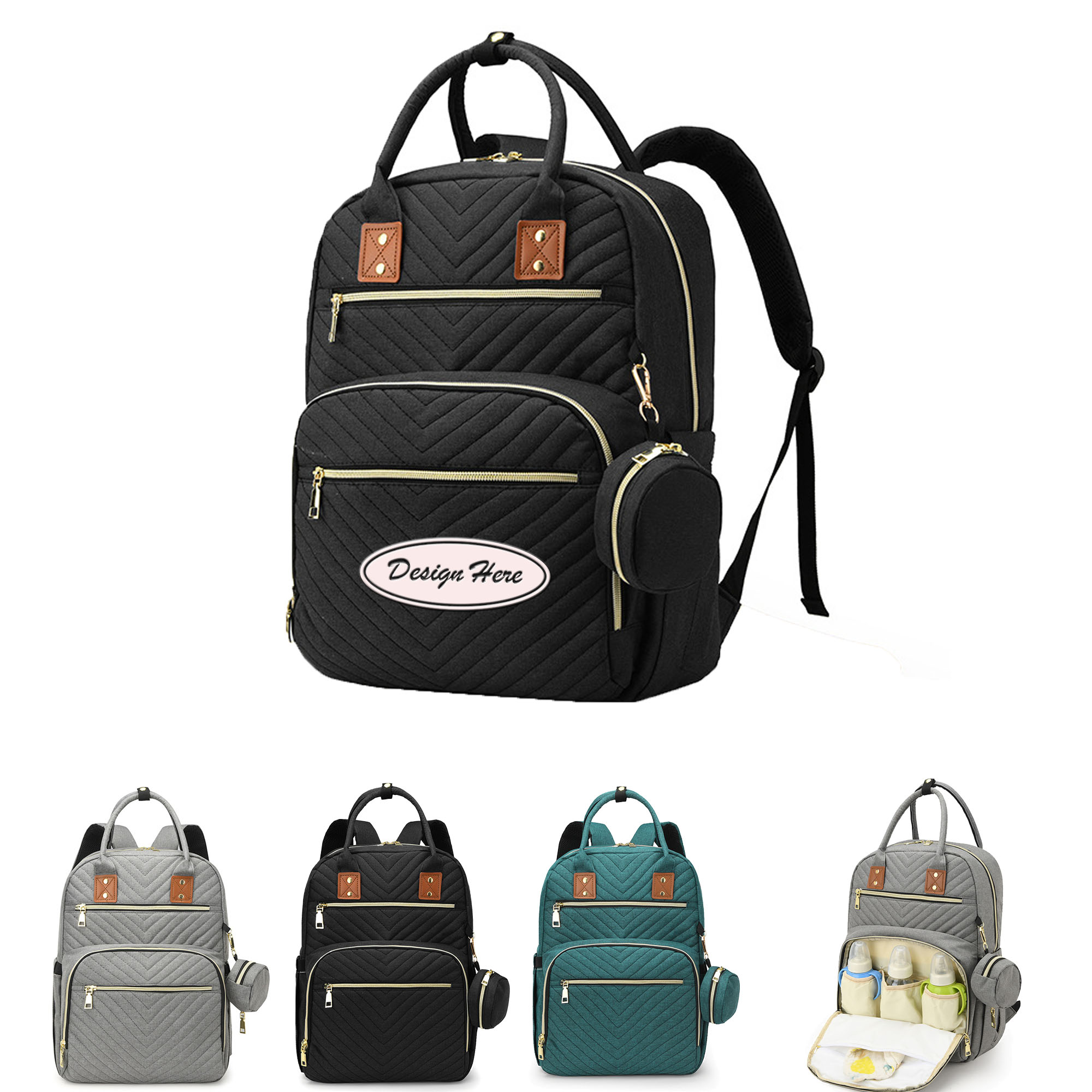 Chic Diaper Bag Backpack for Convenient Parenting 2