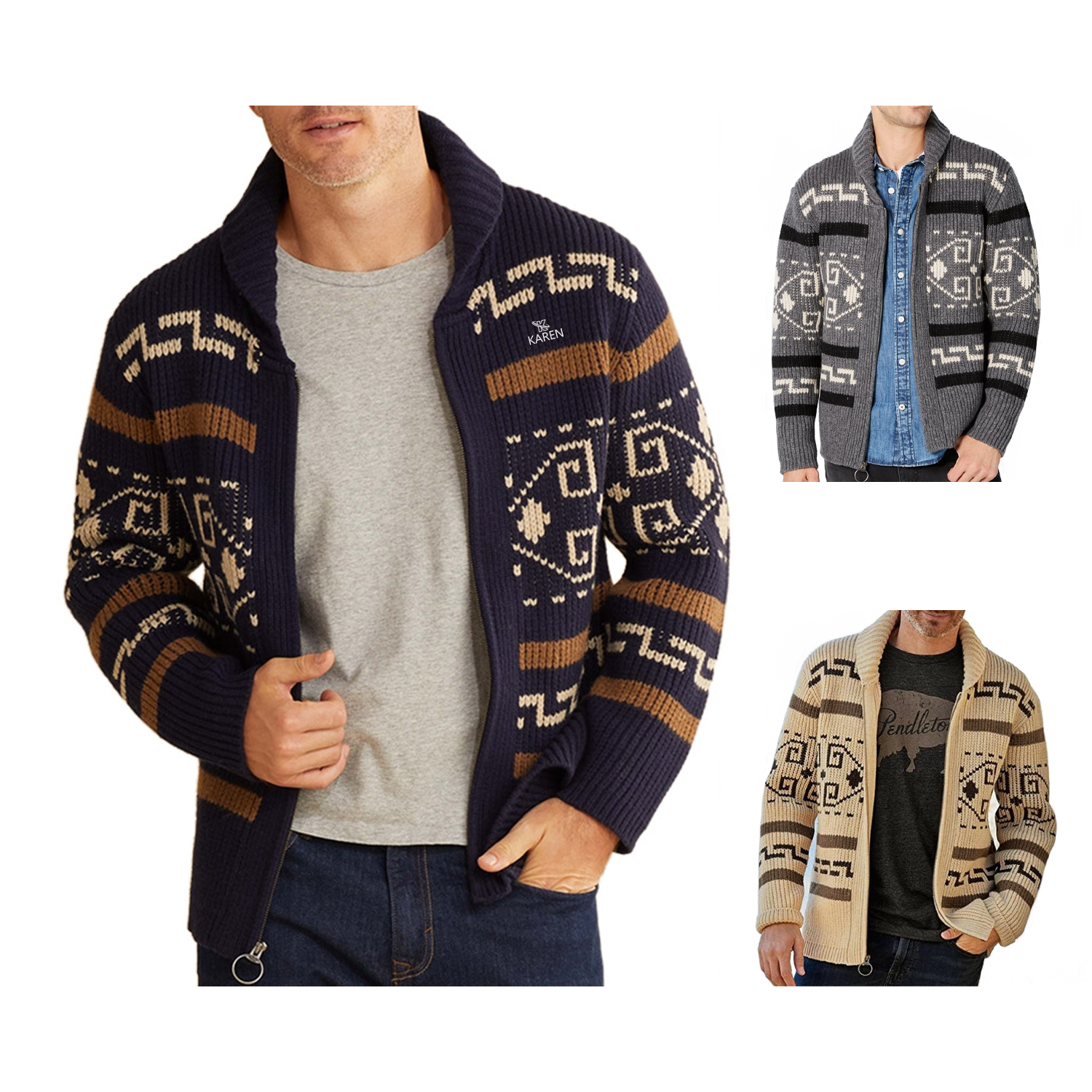 Sweater Cardigan Lapel Long-sleeved Coat 1