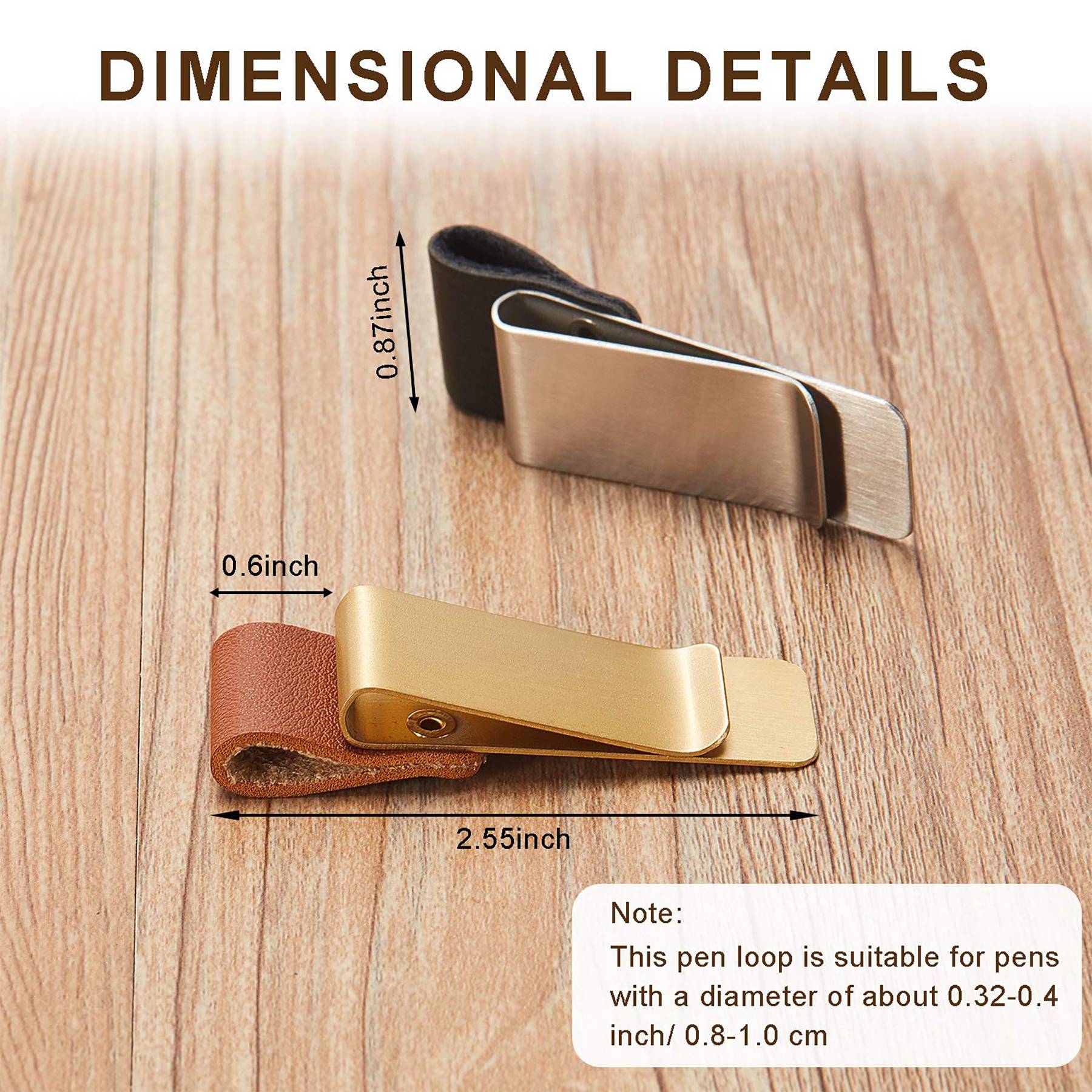 Retro PU Leather Pen Clip for Notebook Planner 8
