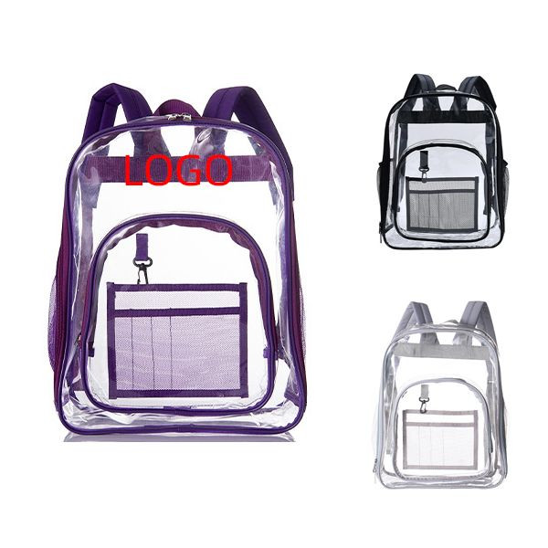 Clear PVC Backpack W/ Front Pocket 2