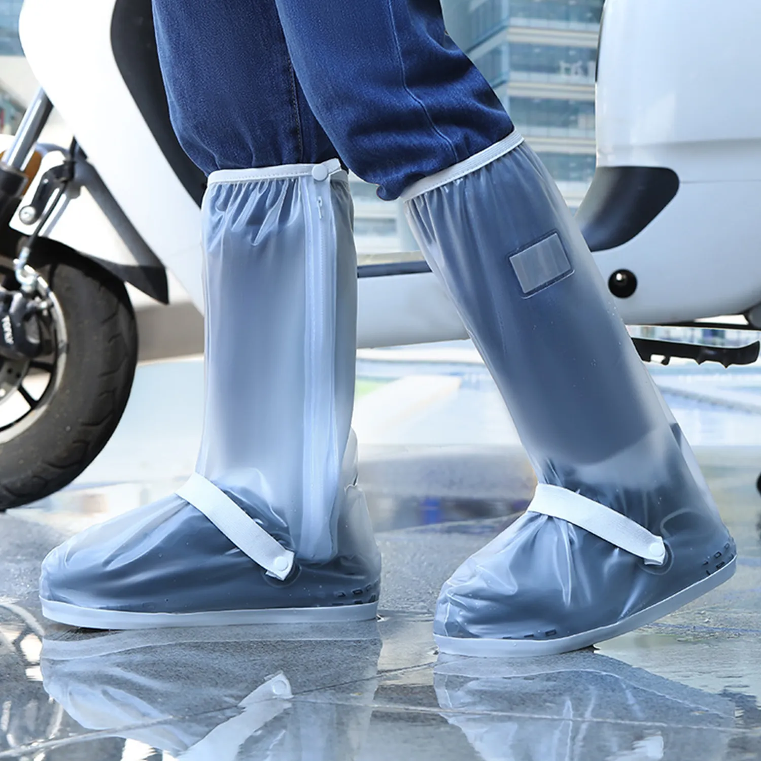 PVC Thick Wear-Resistant Mid-Tube Shoe Cover 3