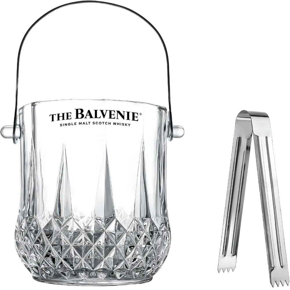 1.1L Mini Glass Ice Bucket with Handle and Tong 3