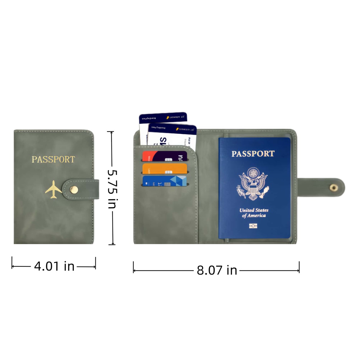 Simple Multifunctional PU Leather Passport Holder 3