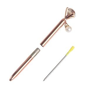 Diamond Top Pearl Pendant Metal Pen 16