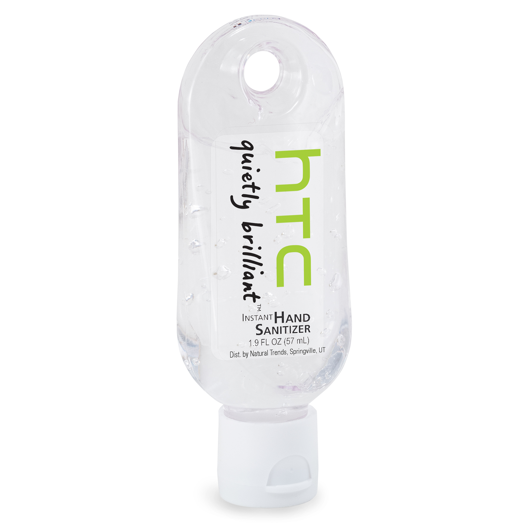 1.9 fl oz Instant Hand Sanitizer Gel in Keychain Bottle, Fragrance-free 1