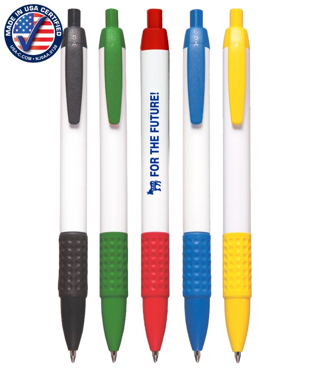 Certified USA Made - Wide Barrel Click Pen with Rubber Grip 1