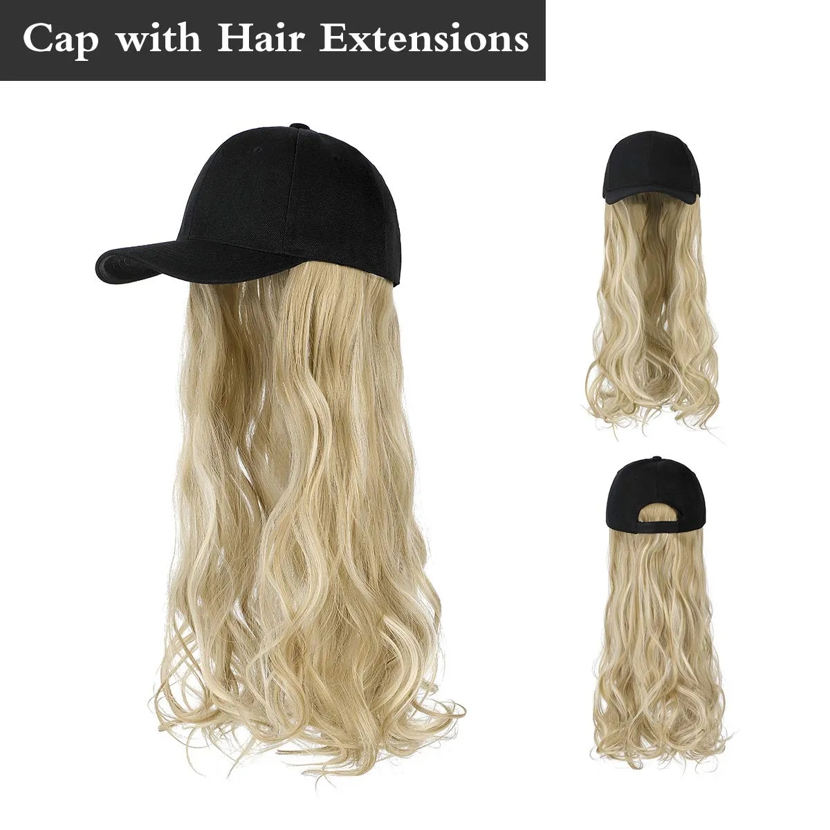 Baseball Cap with Hair Extensions 5