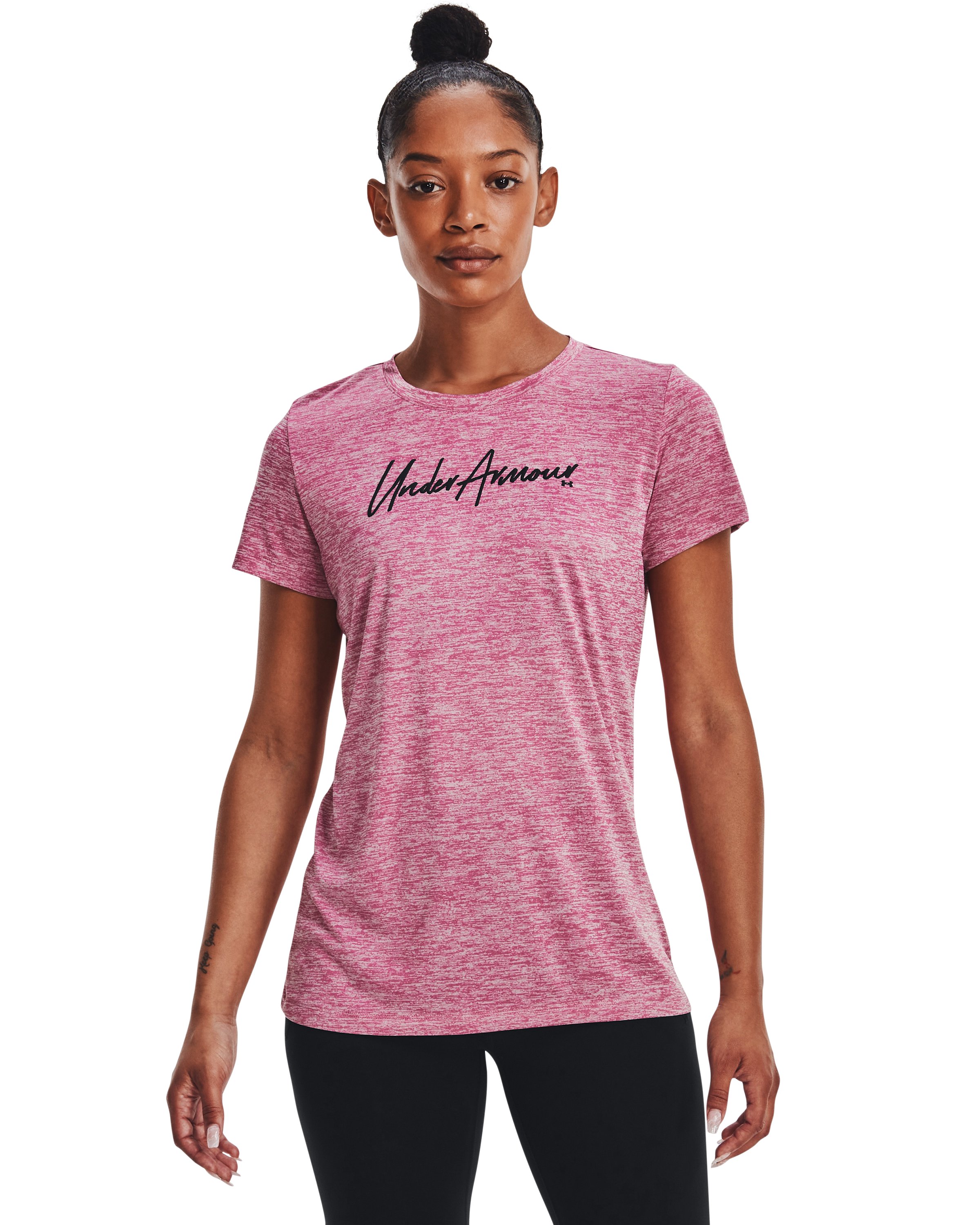Women's UA Tech Twist Script Wordmark Short Sleeve 4