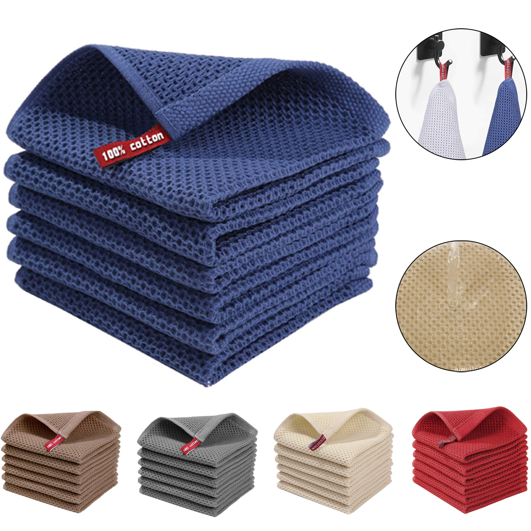 100% Cotton Waffle Weave Kitchen Dish Cloths 1