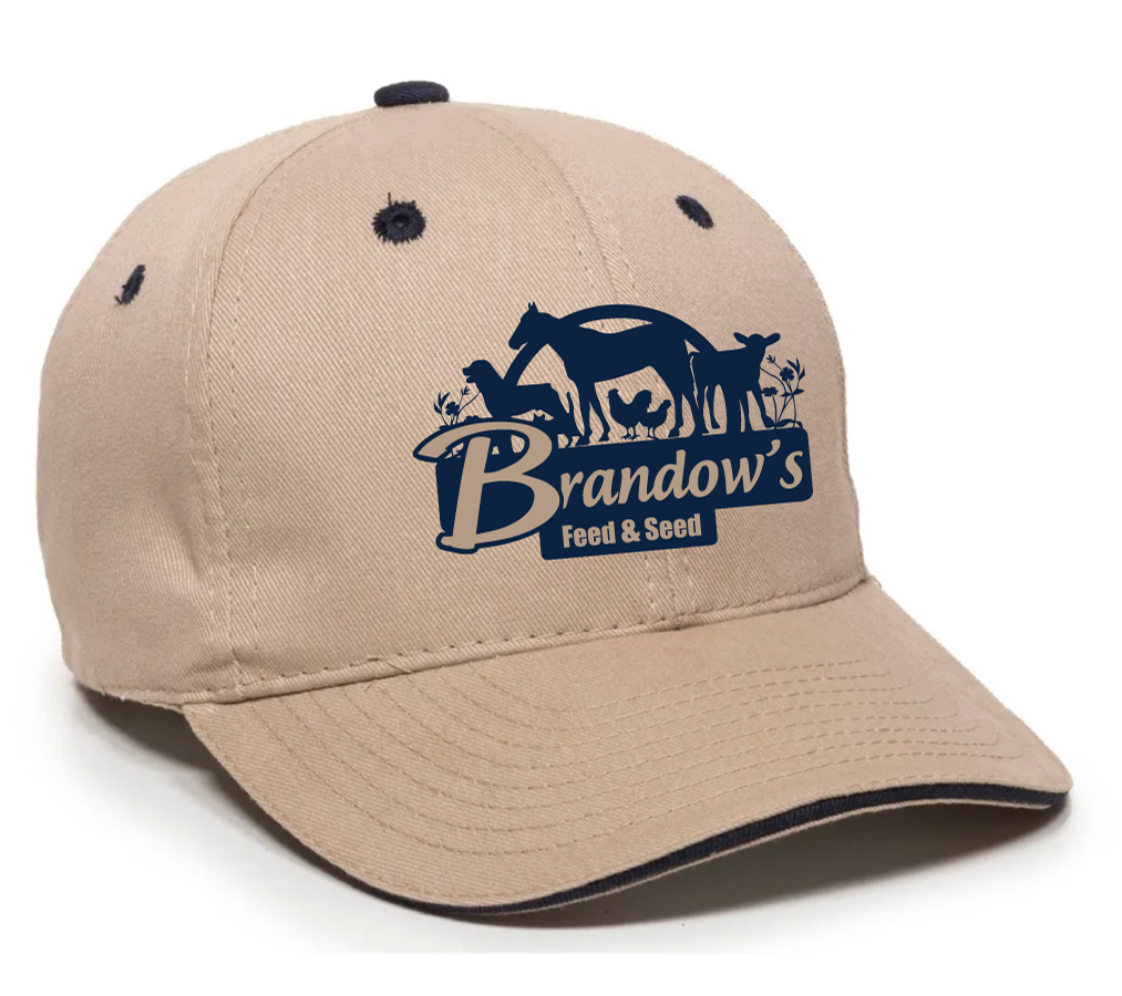 Khaki/Navy Structured Sandwich Baseball Cap Rx 1
