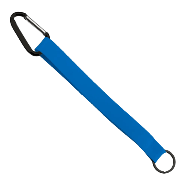 3/4" Sewn Polyester Keychain with Metal Split-Ring and Carabiner 178