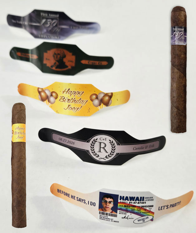 3.25" Digital Print Cigar Bands - Stock Shape 5