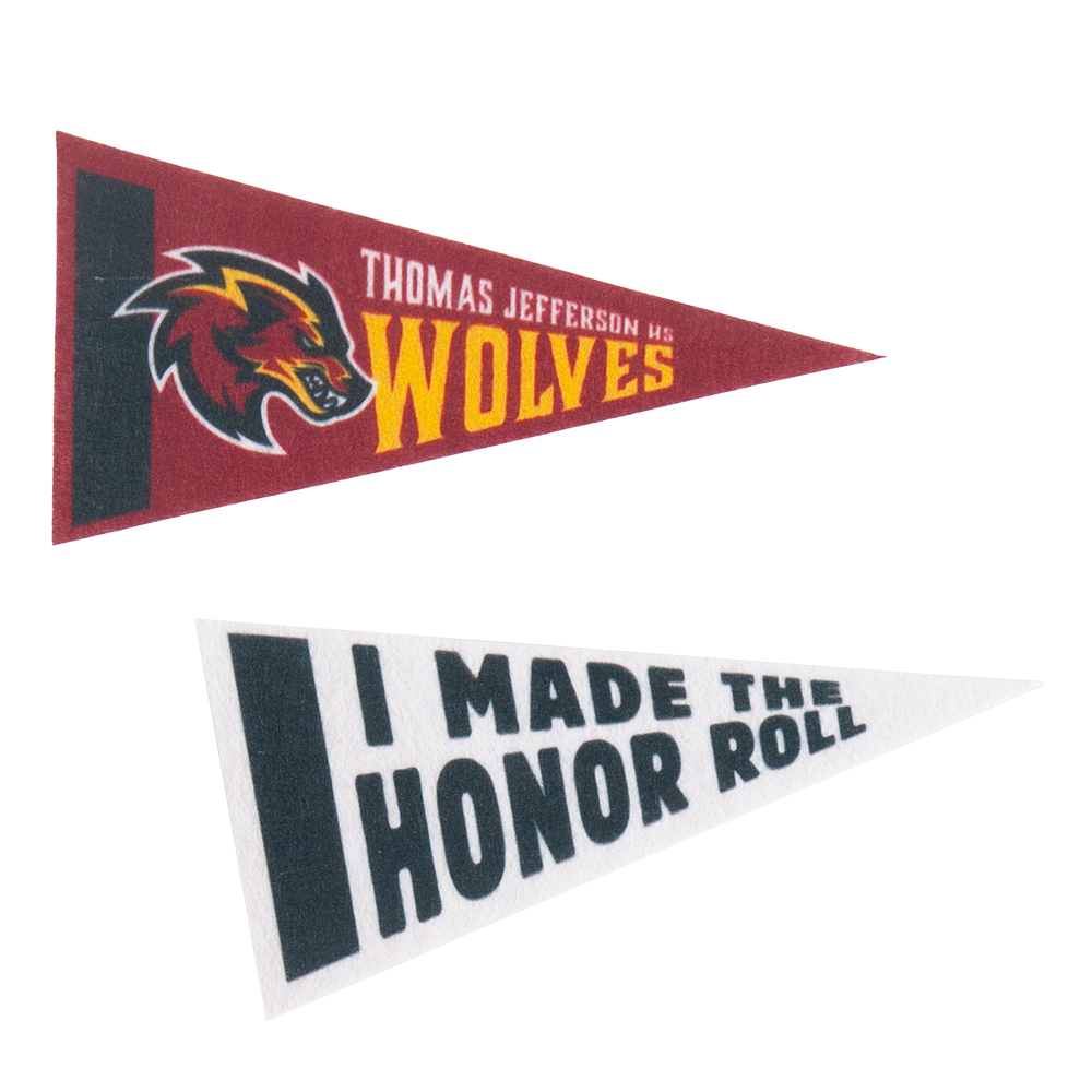 2 1/2" x 5" Pencil Pennant, Full Color 5