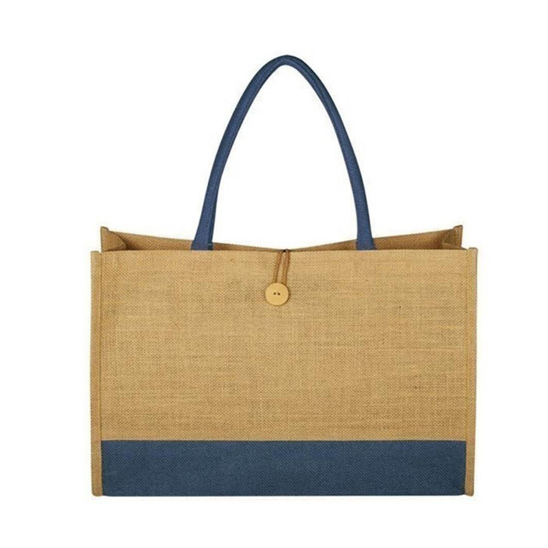 Colorful Burlap Tote Bags W/ A Button, custom tote bag with logo imprint 5