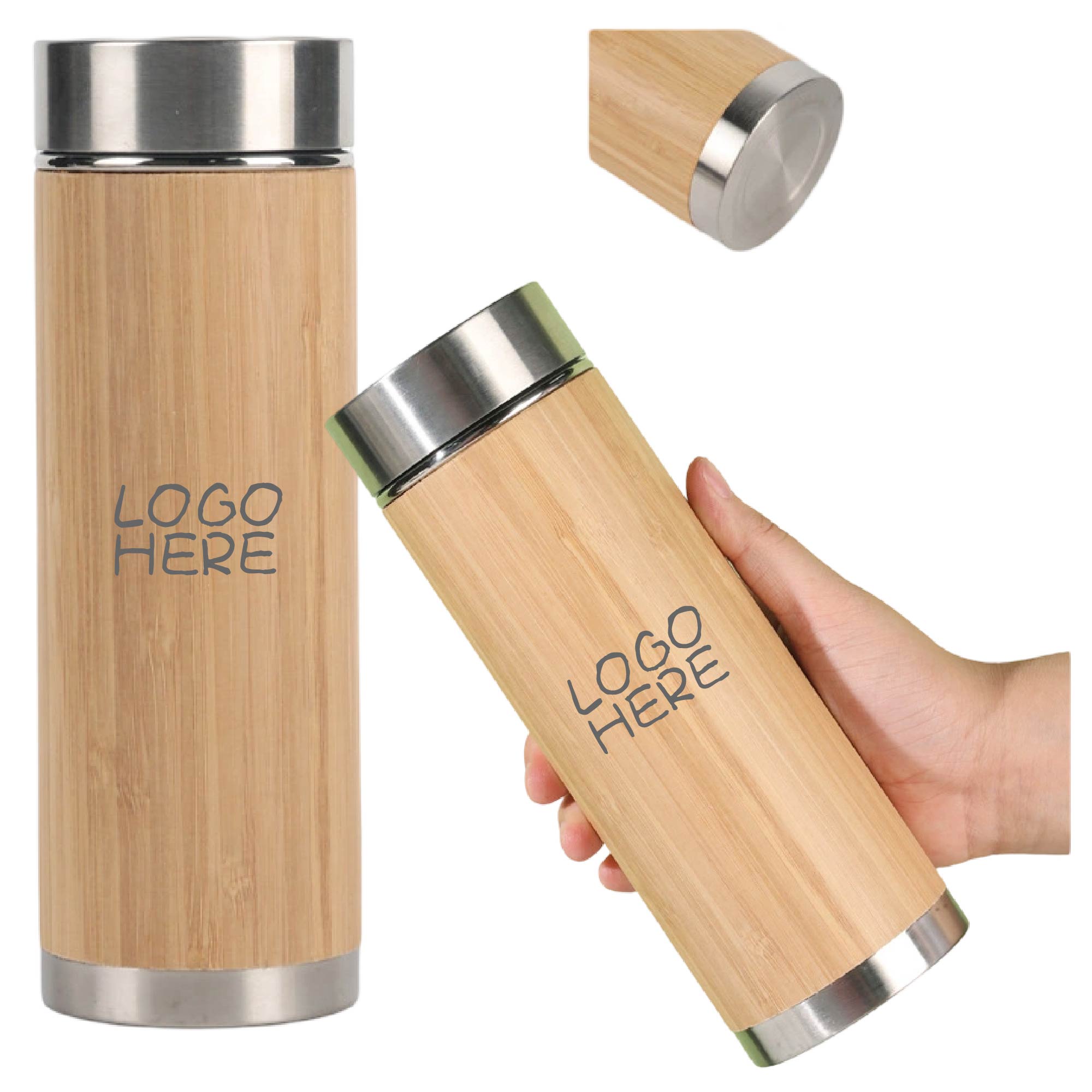 Long-lasting Insulated Bamboo Water Bottle 2