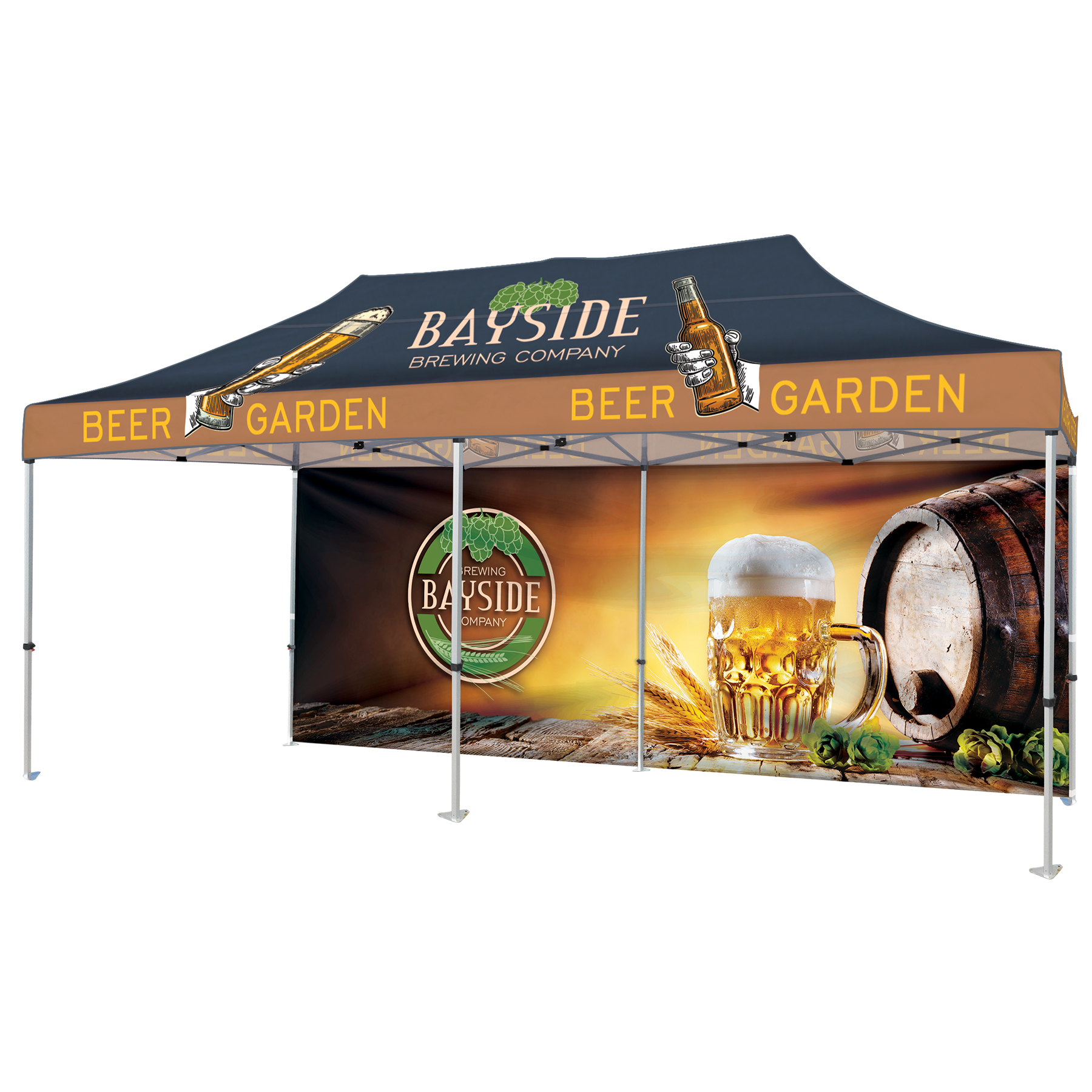 10' x 20' Heavy Duty Canopy Tent with One Full Double Sided Wall 19