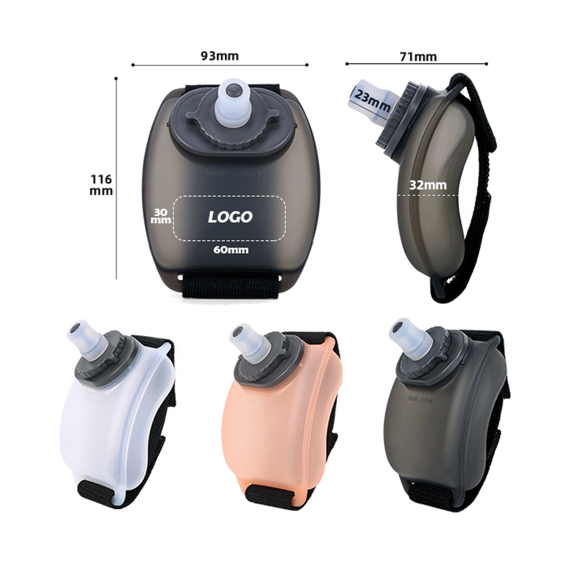 7oz Food-Grade Silicone Wrist Water Bottle 4