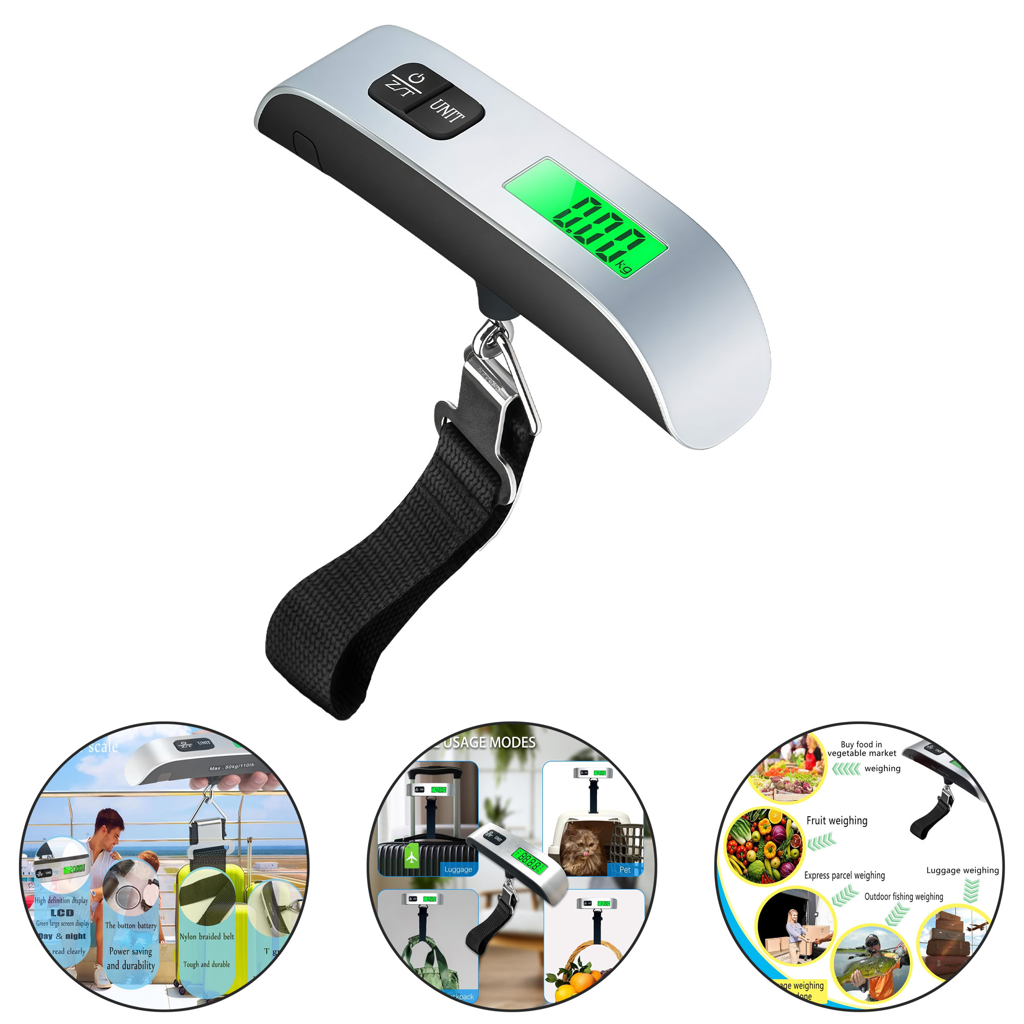 50kg/10g Handheld Luggage Scale with Strap 2