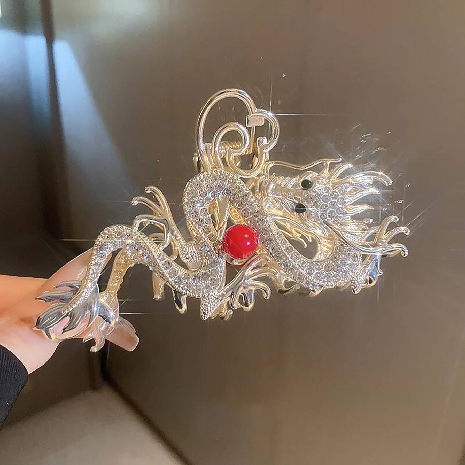 Exquisite Zodiac Dragon Design Hair Clip 4