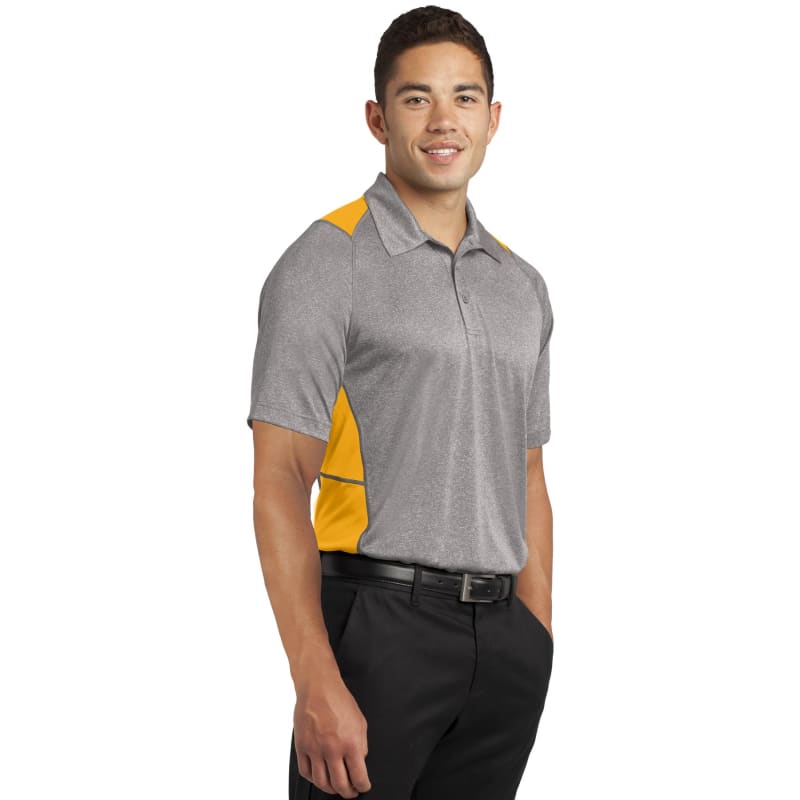Sport-Tek Heather Colorblock Contender Polo. 35