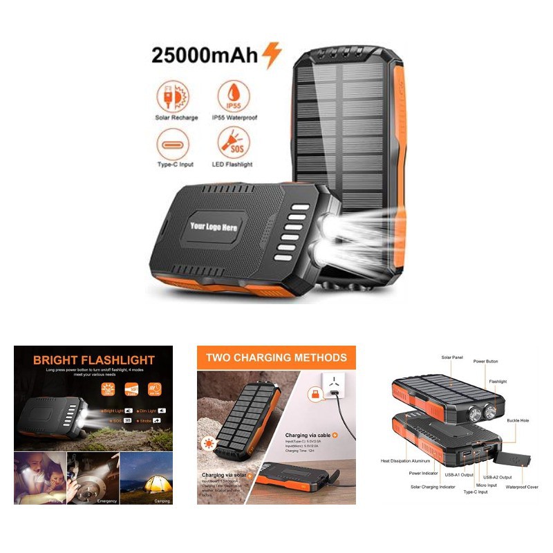 Outdoor Solar Power Bank (25,000Mah)