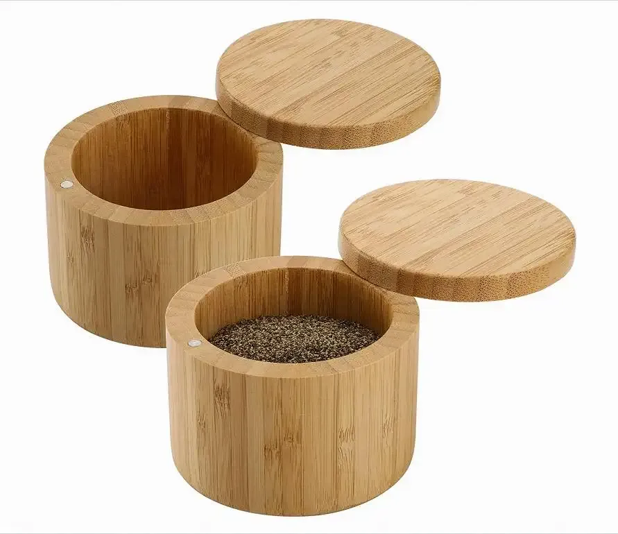 Bamboo Storage Box, with Magnetic Swivel Lid 7