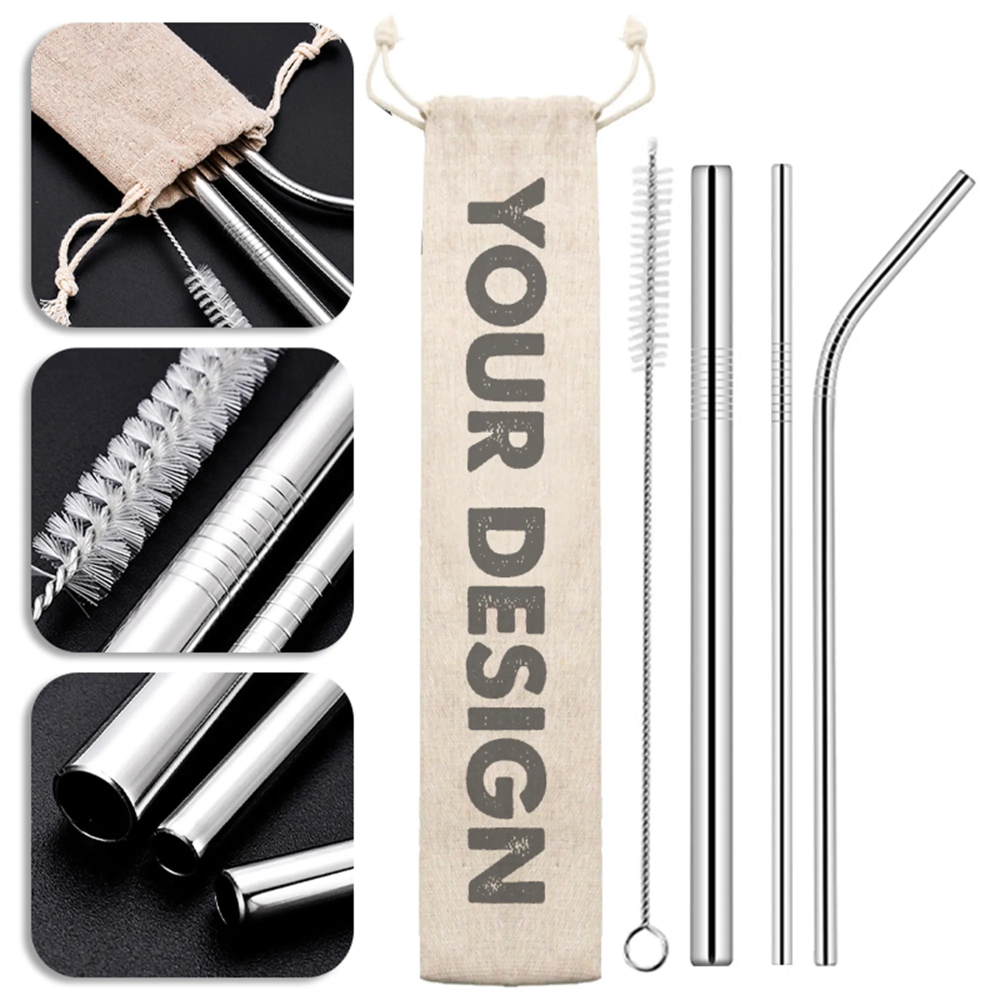 Reusable Stainless Steel Straws Set