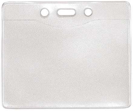 4.30" W x 3.56" H - Horizontal Clear Vinyl Badge Holder (Blank) 1