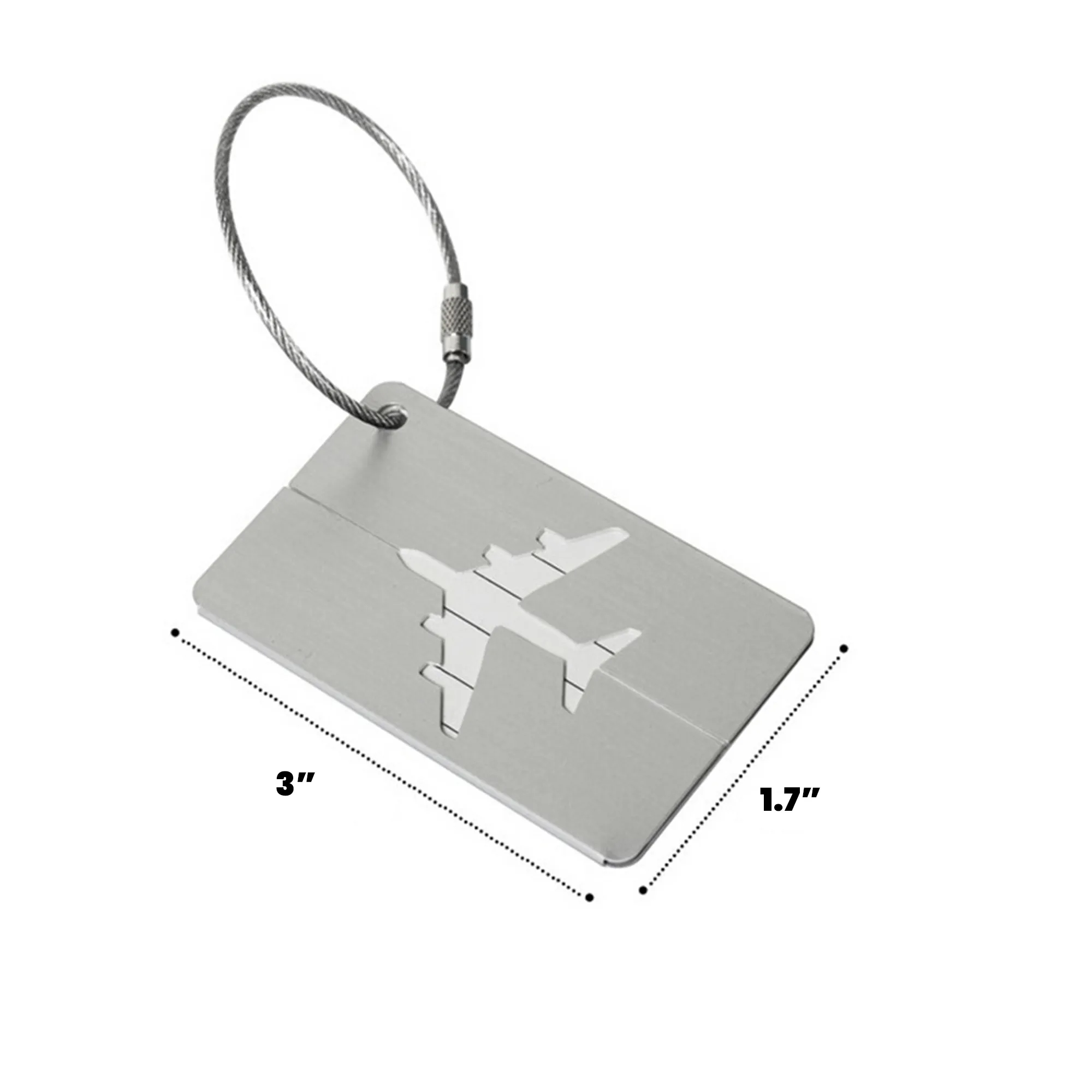 Metal Airplane Luggage Tag for Boarding 3" x 1.7" 8