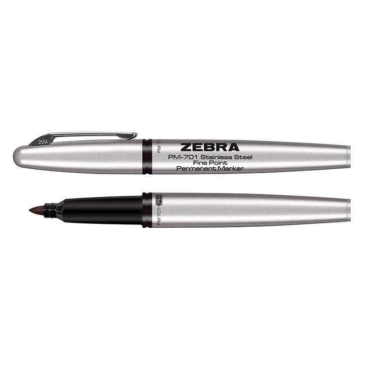 Zebra Stainless Steel Permanent Marker with Fine Bullet Tip