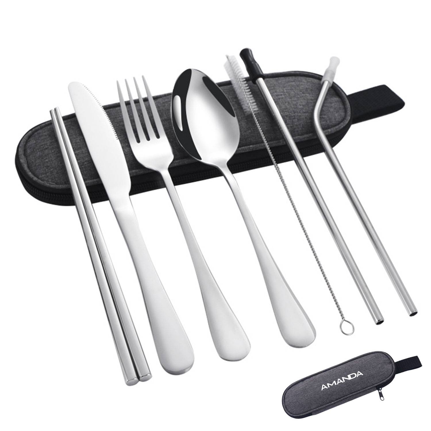 Stainless Steel Cutlery Set W/ Bag Case 5