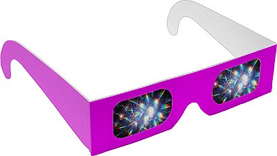 Rainbow Diffraction Glasses - Neon Frames - Stock 2