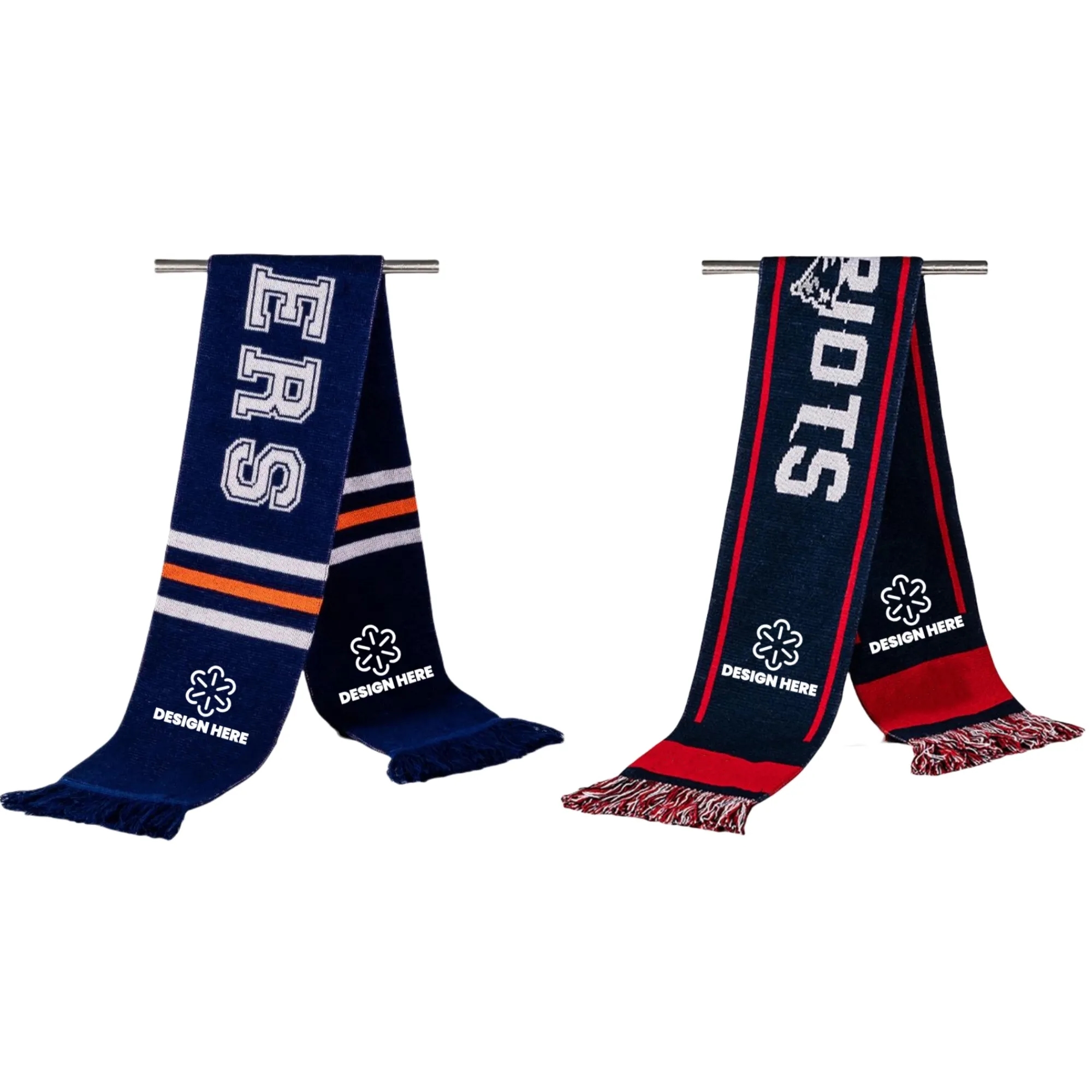 Knitted Soccer Scarf Full Color Winter Warm 3