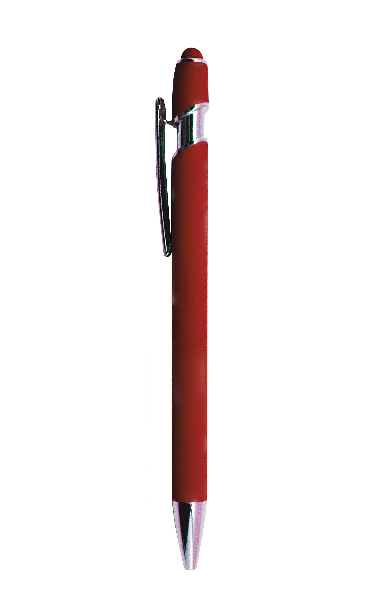 Soft Rubber Click Metal Ballpoint Pen w/ Stylus 2