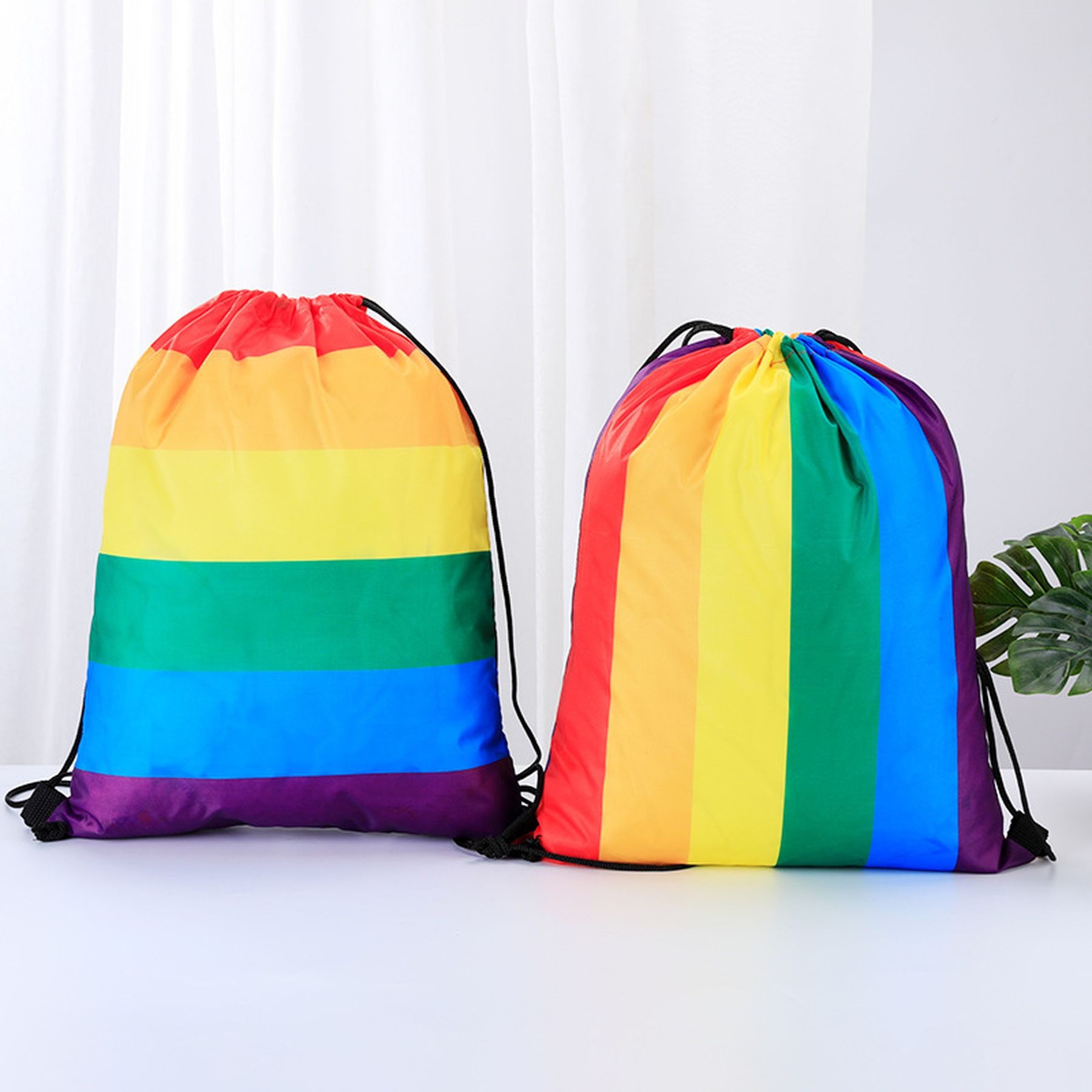 Rainbow Drawstring Bag Bisexual Pride Flag Stripes Backpack 6