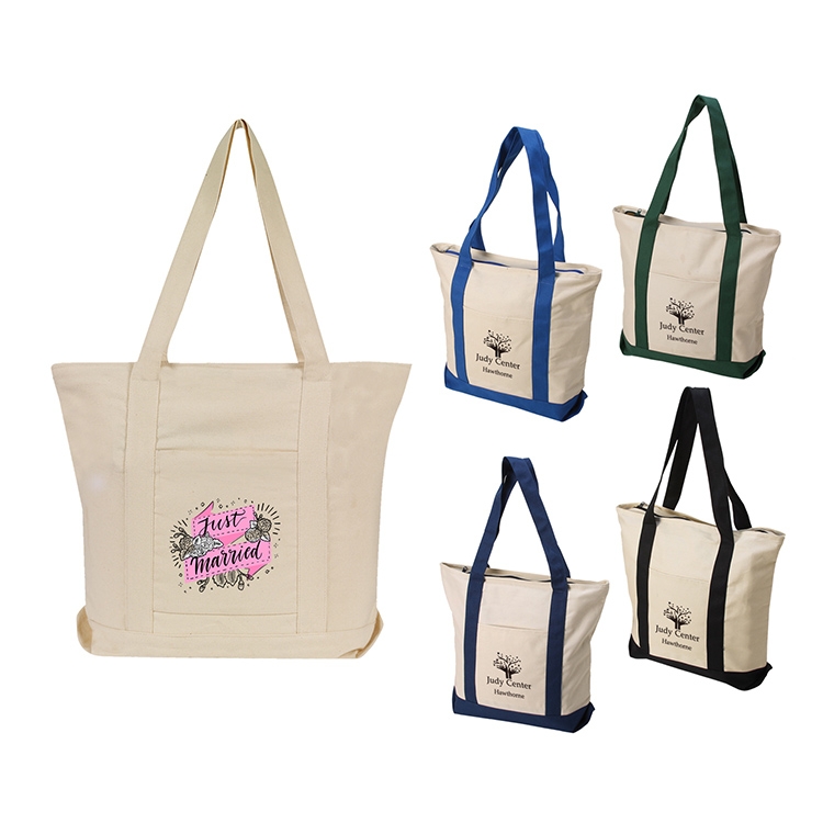 12 oz. Heavy Duty Cotton Canvas Boat Tote Bag 10