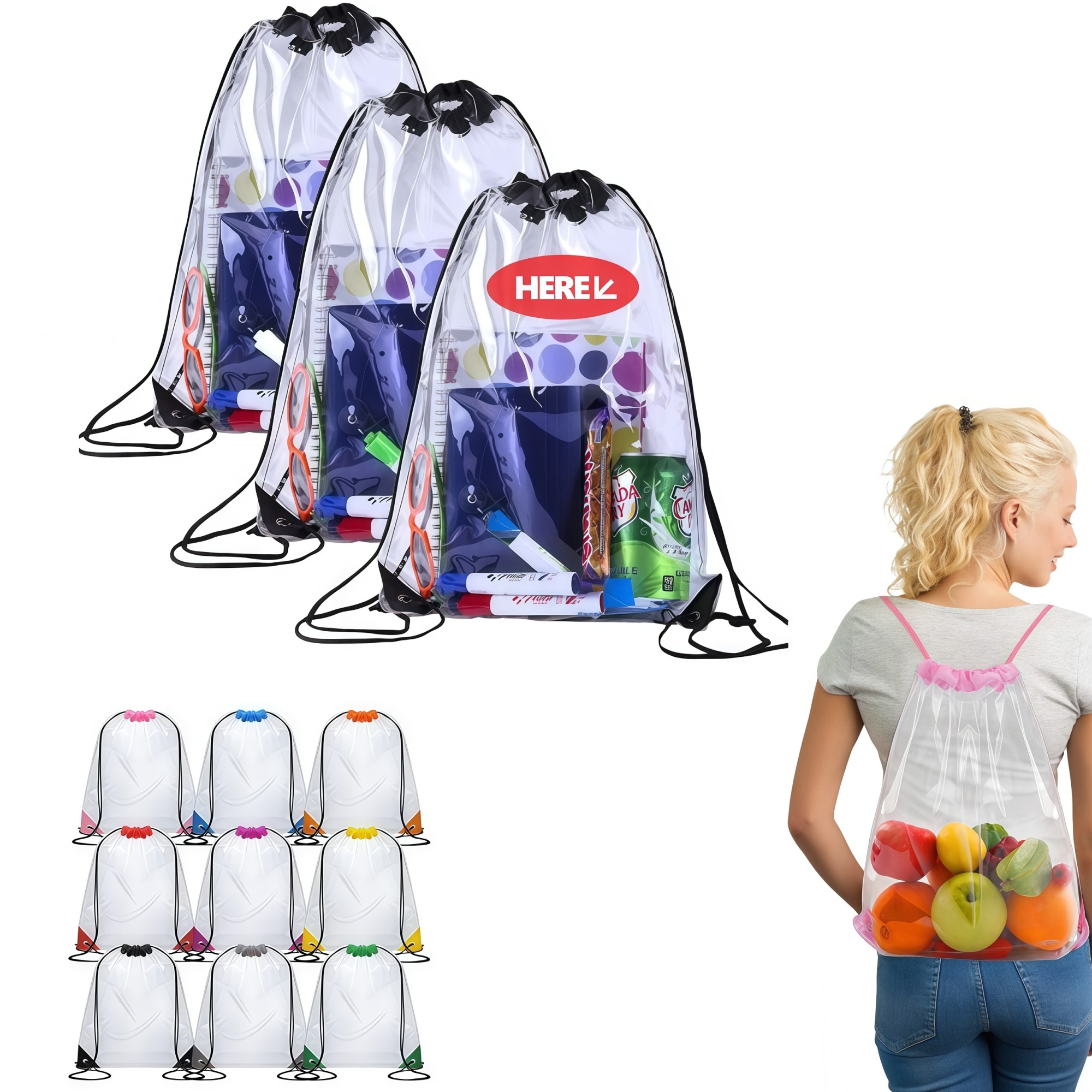 PVC Clear Drawstring Backpack 3