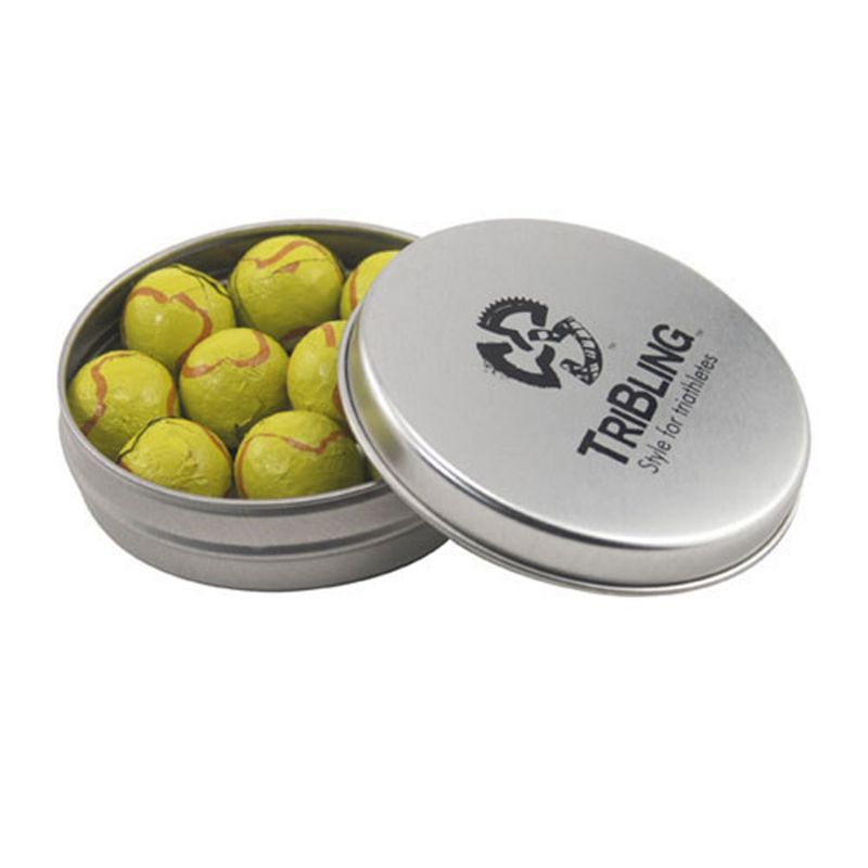 Round Tin with Chocolate Tennis Balls 1