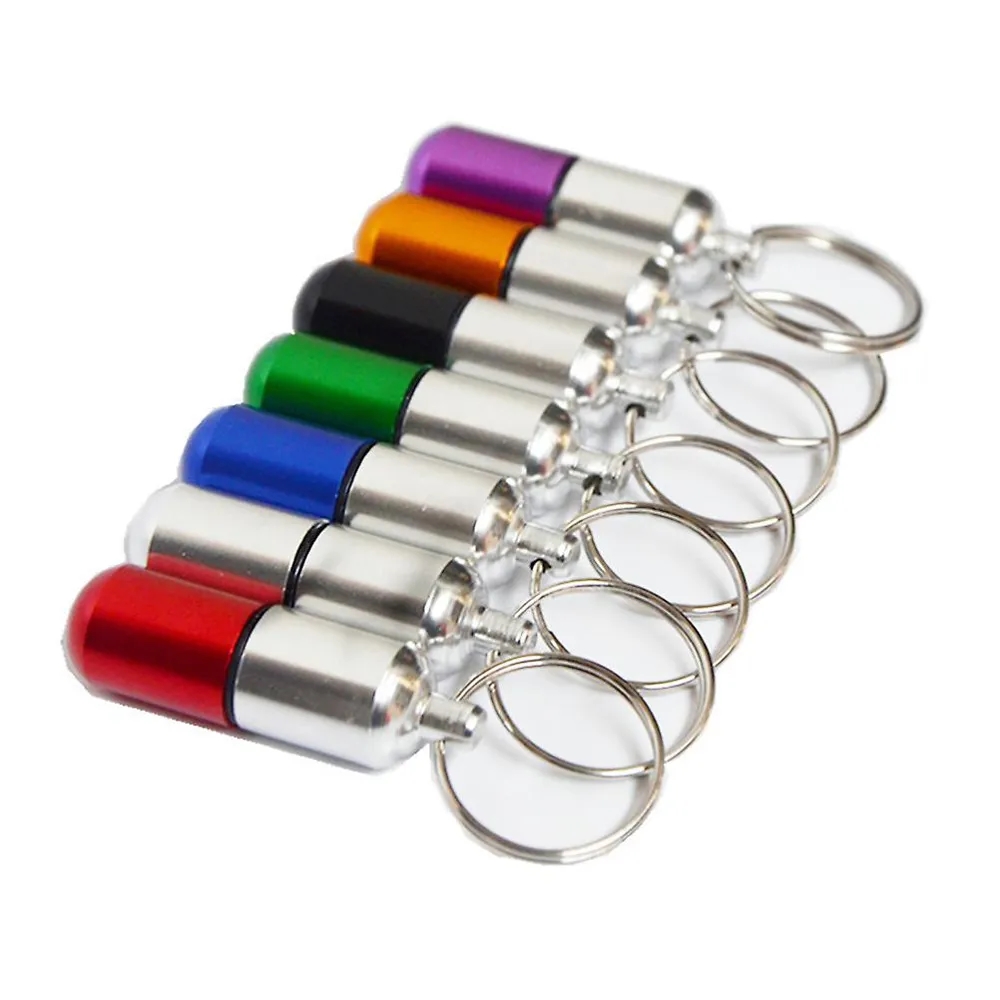 Metal Pill Box with Keychain 5