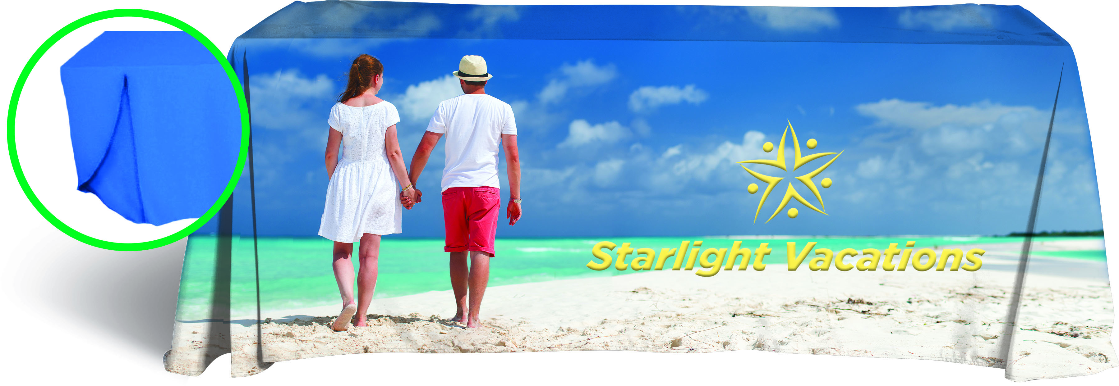 Convertible 6' to 8' All Over Custom Imprint Dye Sublimation Table Cover 1