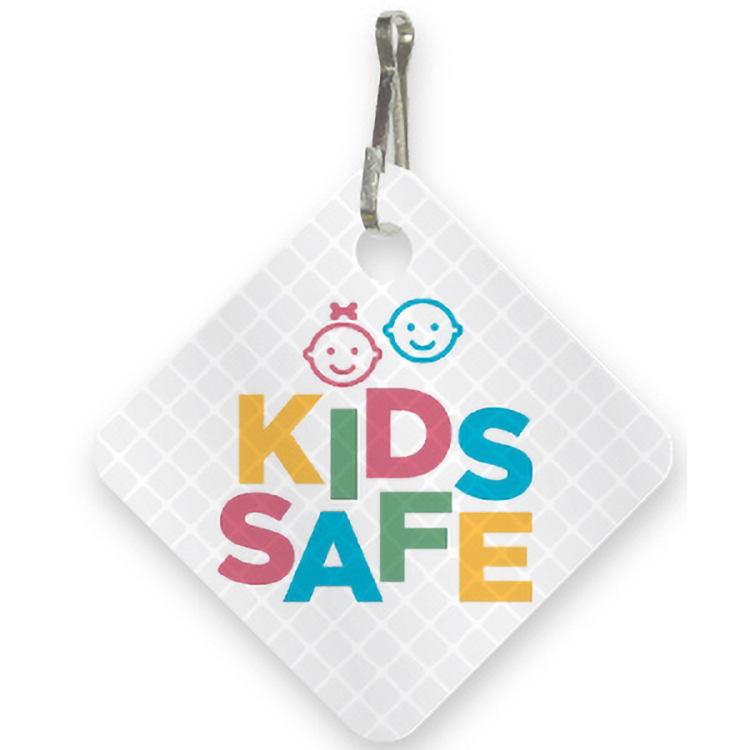 Ultra Reflective White Bag Tag Diamond shape 2" x 2", High resolution 4 colour process 2