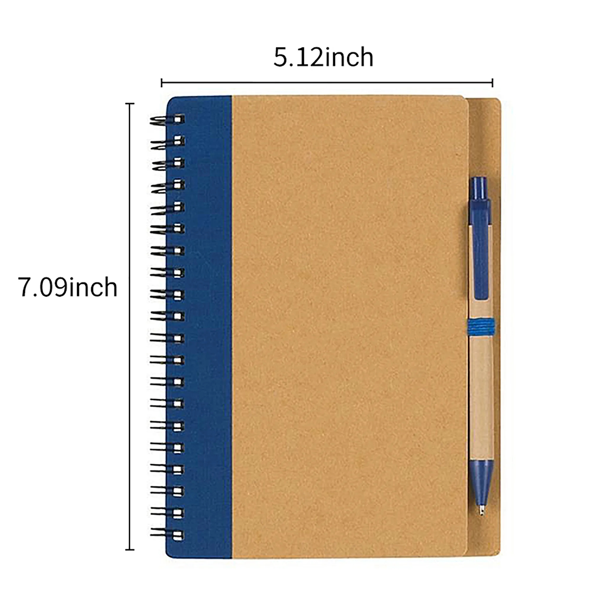 Spiral Bound Notebook with Fabric Cover and Pen 1