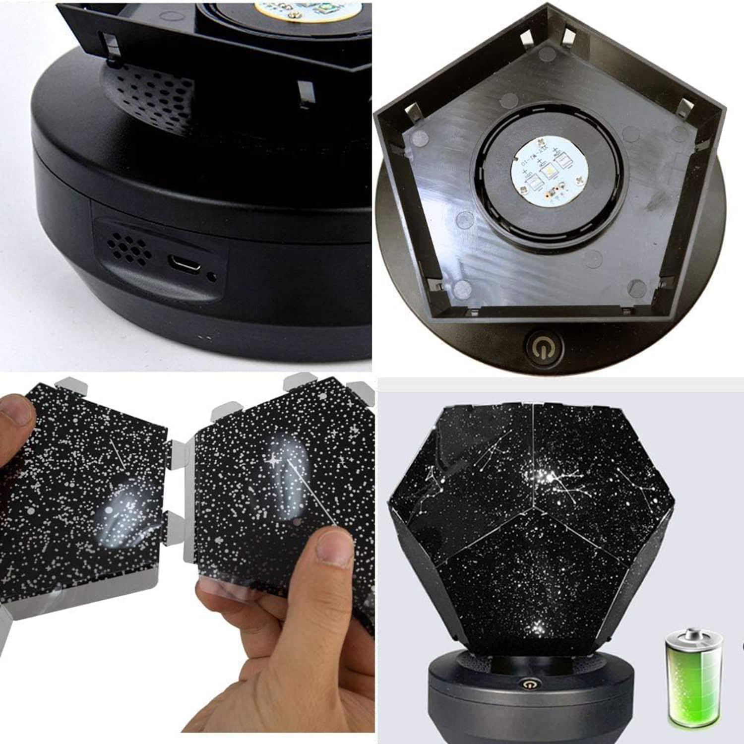 Rotating LED Night Light Projector Bluetooth Music Player 4