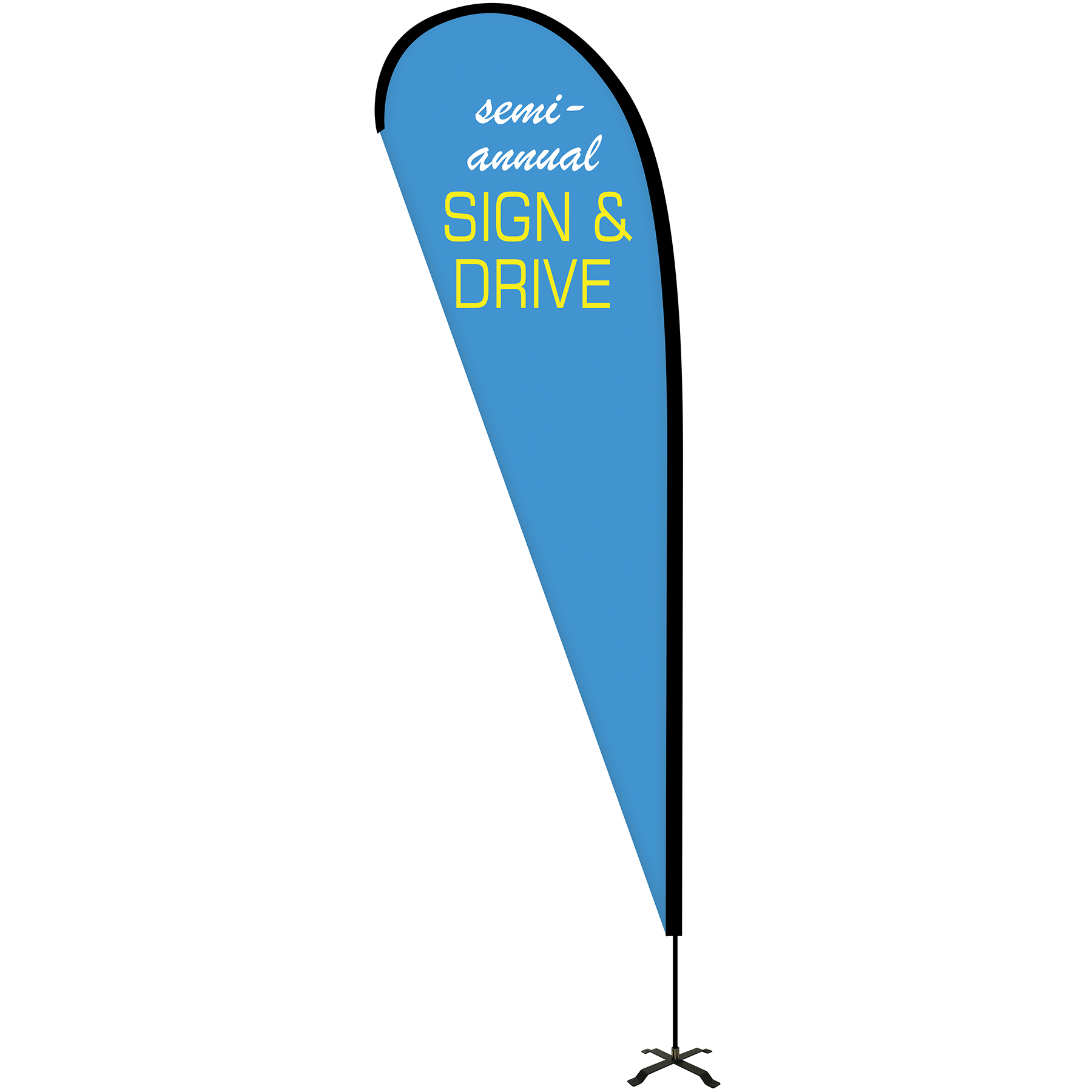 10' Portable Double Sided Teardrop Kit with Cross Base 11