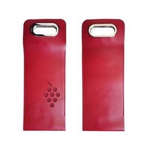 Buckled PU Leather Wine Bag With Window And Metal Handles 11