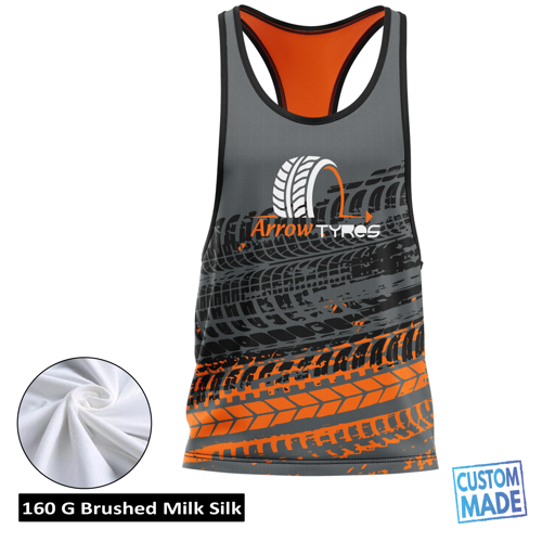 Unisex & Kids' Sublimation Racerback Tank Top - 160G Brushed Milk Silk 4