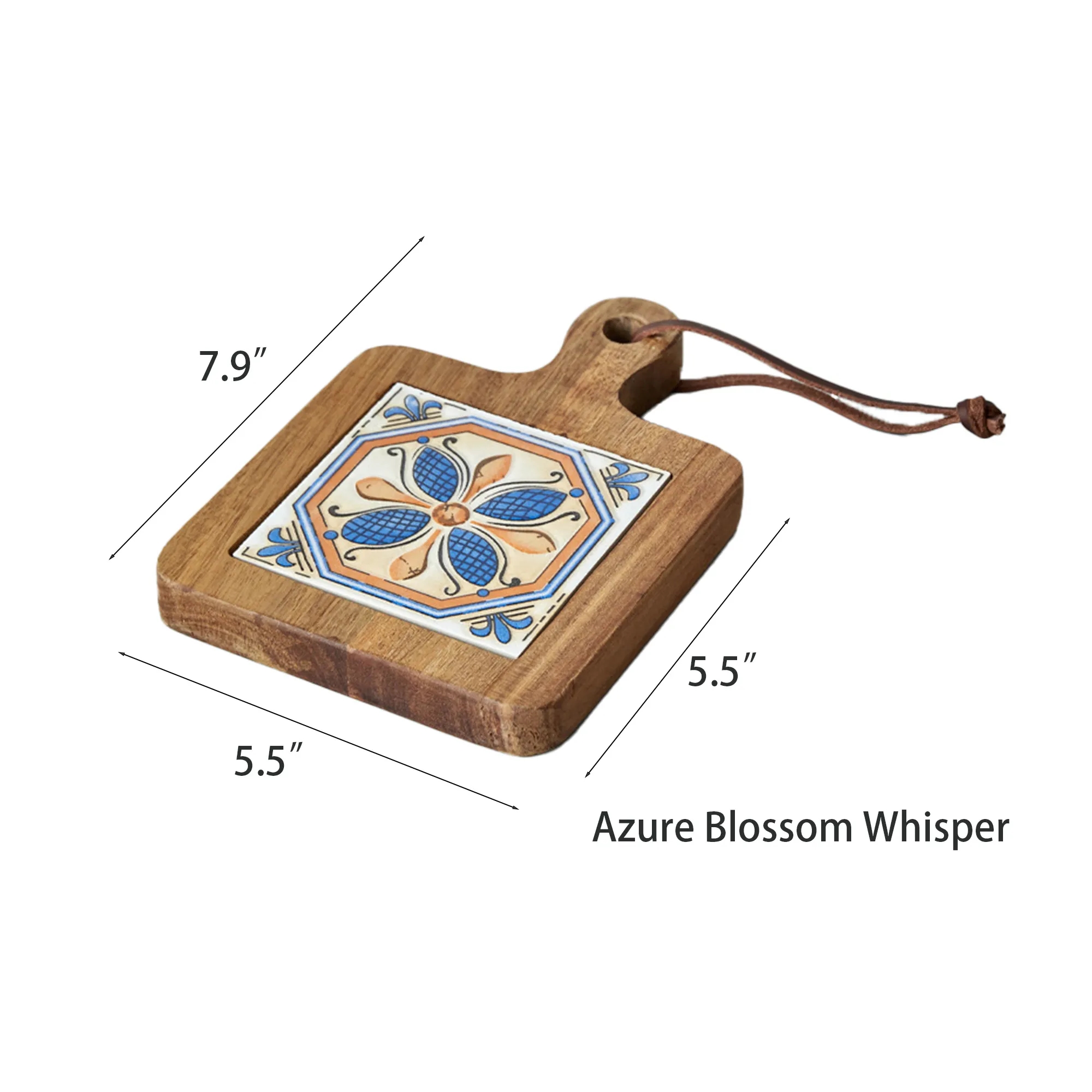 Custom Acacia Wood Trivet with Ceramic Tile Inlay 8