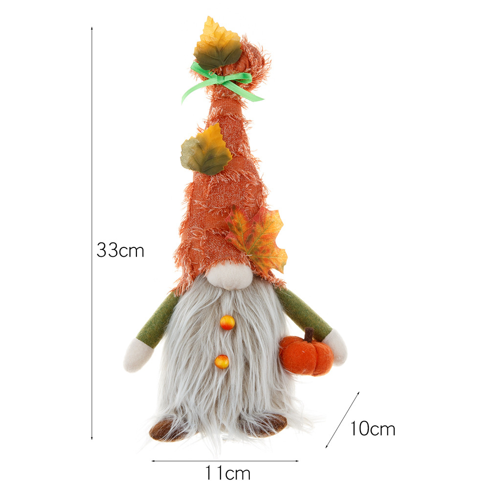 Thanksgiving Day Pumpkin Gnome Harvest Festival Doll with LED 3