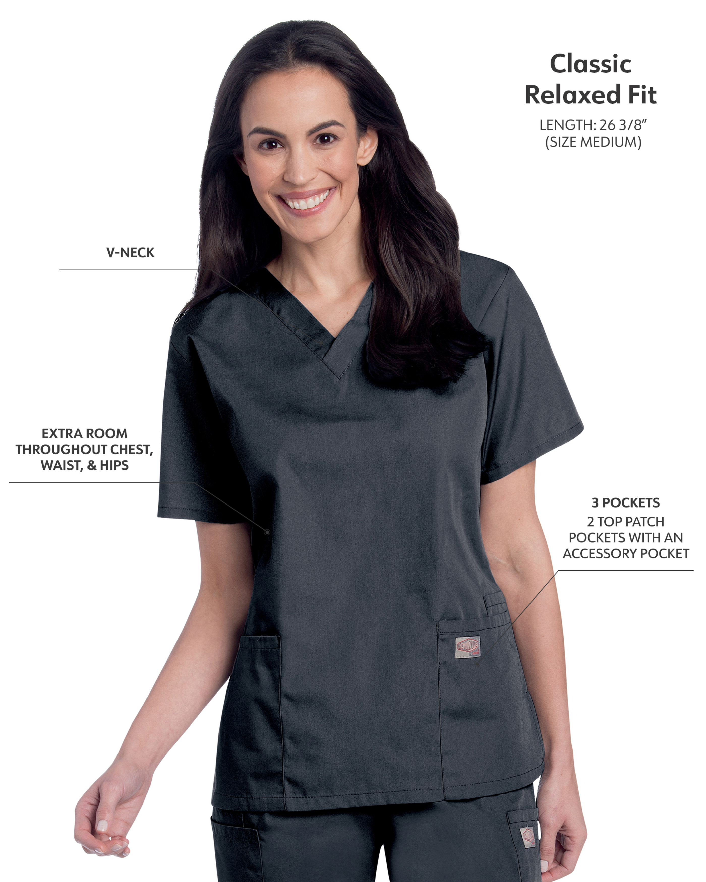 Landau - ScrubZone - Women's Three-Pocket Clean Back V-Neck Top 9