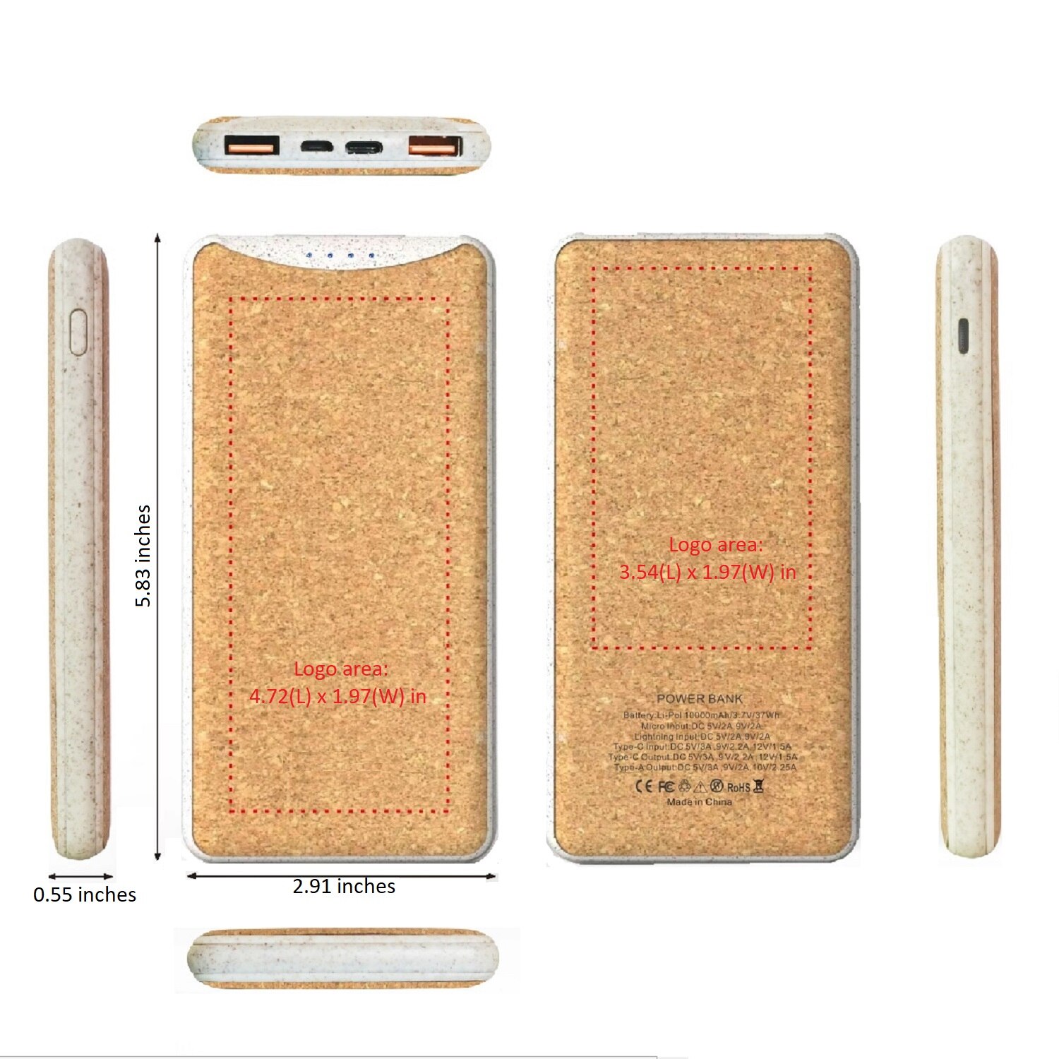22.5W Recycled ABS Wireless Power Bank - 10000 mAh 7